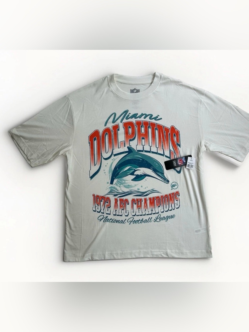 NFL Miami Dolphins Shirt Off White Mens Size Large Brand New